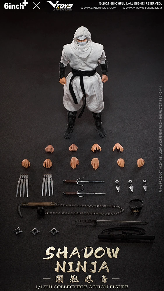 Shadow Ninja (White) 1/12 Scale Action Figure 7 Shadow Ninja (White) 1/12 Scale Action Figure - Image 5